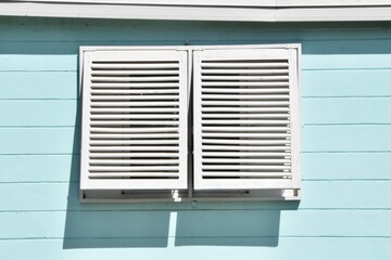 window with white shutters