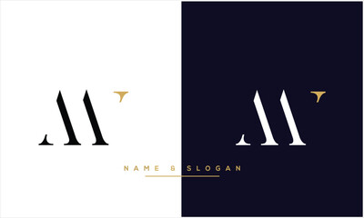 Alphabets MW, WM   Initials Letters  Logo Monogram - obrazy, fototapety, plakaty