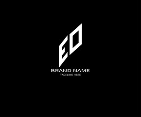 Fototapeta premium EO LETTER LOGO Design ONE BLACK BACKGROUND