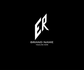 Obraz premium ER LETTER LOGO Design ONE BLACK BACKGROUND