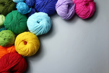 Colorful yarn balls  for knitting                          