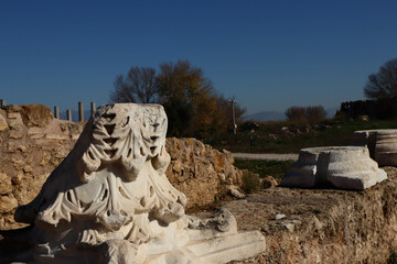 Ancient Roman ruins, columns and ornament
