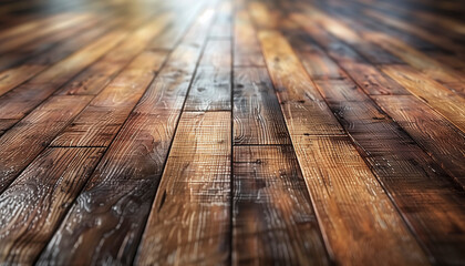 minimalistic abstract that subtly evokes the appearance of a varnished wooden floor, with each plank's texture gently highlighted to suggest depth and dimension.  - obrazy, fototapety, plakaty