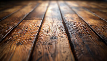 minimalistic abstract that subtly evokes the appearance of a varnished wooden floor, with each plank's texture gently highlighted to suggest depth and dimension. - obrazy, fototapety, plakaty