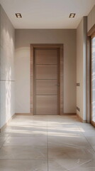 Fototapeta premium Modern and light house hall with empty walls