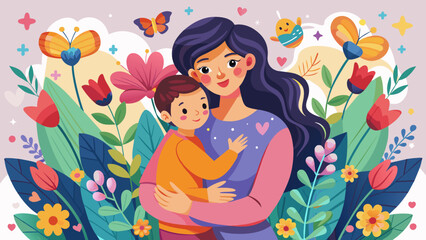 Obraz na płótnie Canvas creative-design-of-a-greeting-card-for-mother-s Day vector illustration