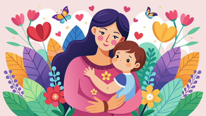 creative-design-of-a-greeting-card-for-mother-s Day vector illustration