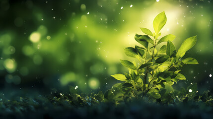 Fototapeta na wymiar Natural green leafy plant background