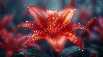 A lotus close-up with glowing petals. 