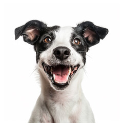 Isolated Happy Smiling Dog White Background