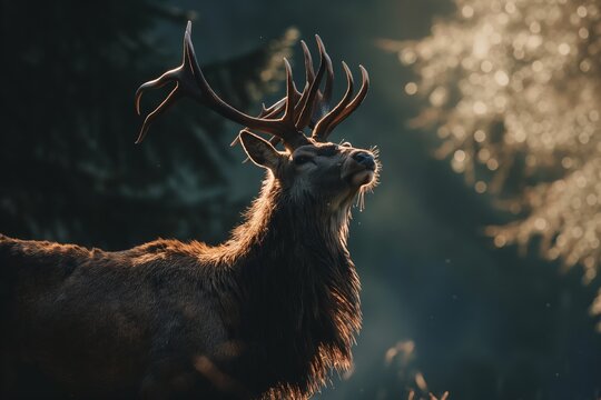 portrait of a majestic deer stag