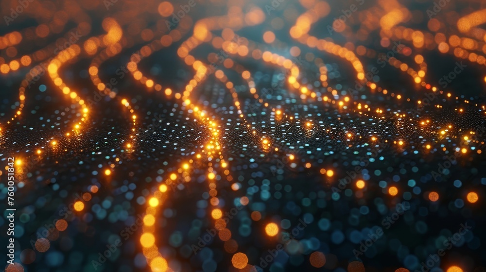 Leinwandbilder An abstract design concept of a blockchain cryptocurrency digital encryption, a digital money exchange, a global network of connections, and a technology background.
