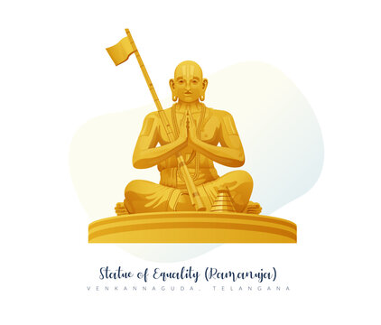 Statue of Equality (Ramanuja) - Venkannaguda, Telangana - Stock Illustration