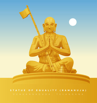 Statue of Equality (Ramanuja) - Venkannaguda, Telangana - Stock Illustration