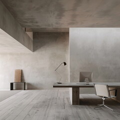 Modern home office with empty walls