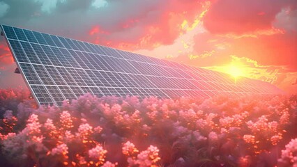 an eye-catching graphic design for online advertising, it has an illustration of a solar panel , generative ai