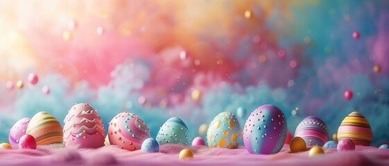 Colorful Easter eggs - obrazy, fototapety, plakaty