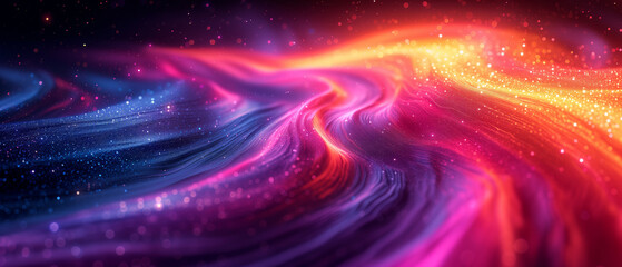 Galactic waves surge across the cosmos, a vibrant masterpiece of interstellar artistry and mystery