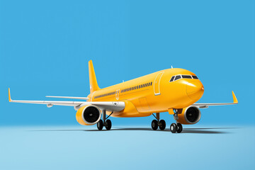 airplane on blue isolated background