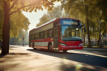 Obraz premium passenger transport bus driving on the road