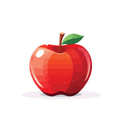 Red apple fruit. Vector illustration flat vector il - obrazy, fototapety, plakaty