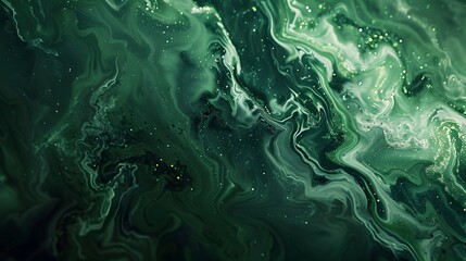 Green abstract liquid wallpaper. - obrazy, fototapety, plakaty