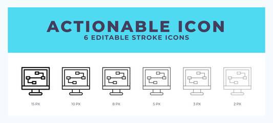 Actionable icon in thin line. Bold line. Regular line. Editable stroke.