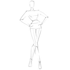 Fashion templates. Croquis. Pattern for drawing
