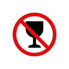 Prohibition signs, you can't drink alcohol. It is forbidden alcohol, drink and drinking, beverage, bar and wine, illustration