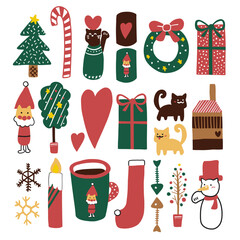 かわいいクリスマスのイラスト素材セット