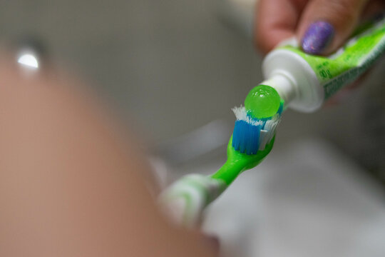 toothbrush with toothpaste