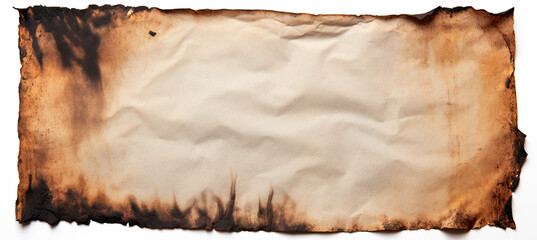 Burnt Paper Blank Isolated on white background