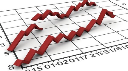 Stock market charts and graph, investment, trading, dot growth on light background