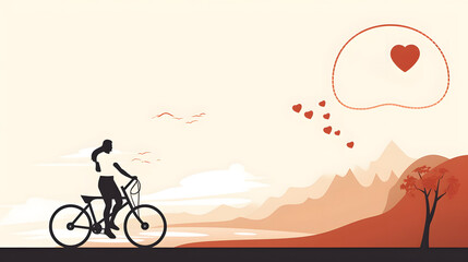 Obraz premium On health day, go for a bike ride