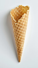 Empty ice cream cone Isolated on grey background