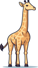 Giraffe Family Roaming in Vector Illustration
