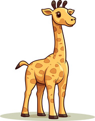 Giraffe in Comic Book Style Vector Illustration