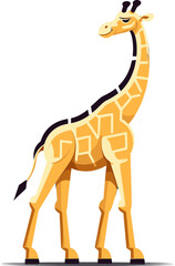 Giraffe with Vintage Boxing Club Badge Vector Illustration