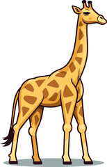 Giraffe with Retro Music Festival Poster Style Vector Illustration