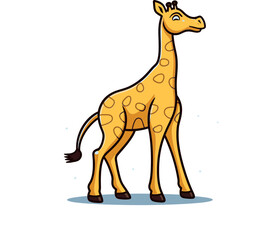 Giraffe with Vintage Retro Pie Badge Vector Illustration