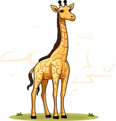 Giraffe with Abstract Zinc Background Vector Illustration