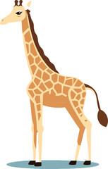 Giraffe with Vintage Retro Hockey Stick Badge Vector Illustration