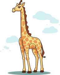 Giraffe with Abstract Lithium Background Vector Illustration