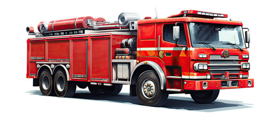Fire truck Isolated on white background