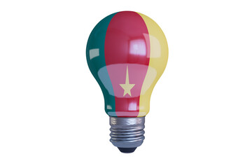 Multicolored Light Bulb with Star Symbol, Merging Creativity and Nationalism