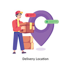 Delivery Location  flat style design vector stock illustrations. 