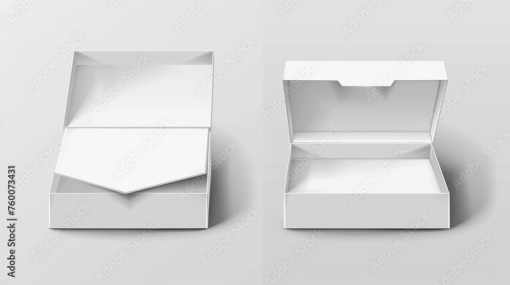 Poster an empty gift package with a rectangular cardboard box and a flip top lid on a transparent backgroun