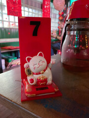 chineese restaurants interior: table number