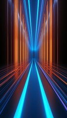 Abstract multicolor spectrum background, bright neon rays and colorful glowing lines in 3d render