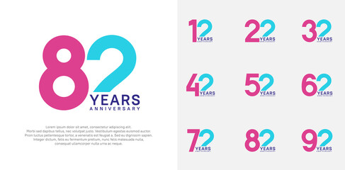 anniversary logo style vector design with purple and blue color can be use for celebration day - obrazy, fototapety, plakaty